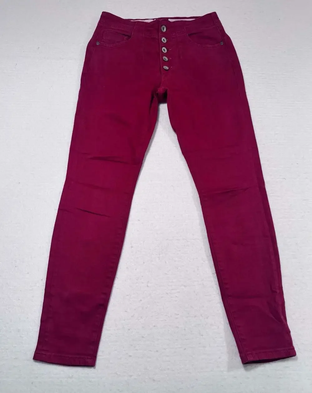 Pilcro & The Letterpress High-Rise Skinny Jeans Size 27 Red Button Fly